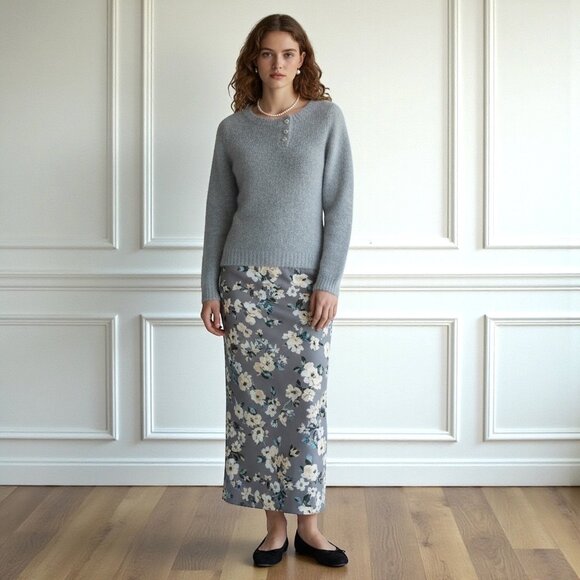 Vintage Armand Ventilo Lambswool Sweater Sz M Gray Fluffy Rhinestones Coquette - Picture 11 of 11